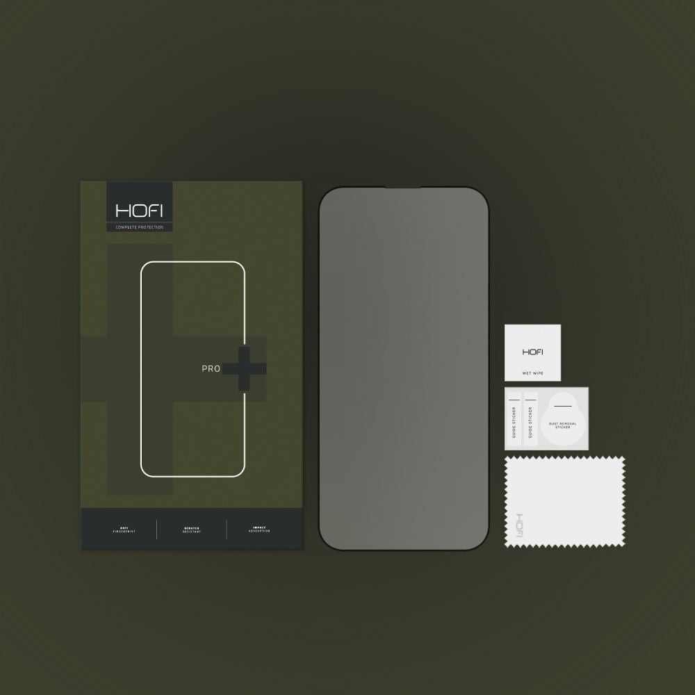 Protector de pantalla HOFI PRO+ para Apple iPhone 14 Pro, vidrio templado, adhesivo completo, negro