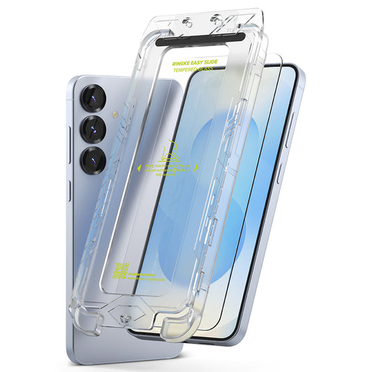 Protector de pantalla Ringke Easy Slide para Samsung Galaxy S25 S931, Cristal Templado, Adhesivo Completo, Set de 2 piezas
