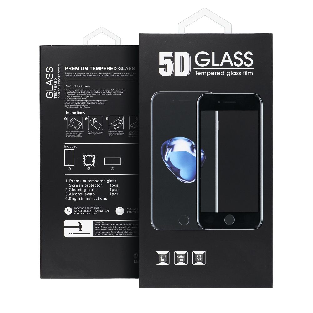 Protector de pantalla OEM para Samsung Galaxy S25+ S936, vidrio templado, adhesivo completo, 5D, negro