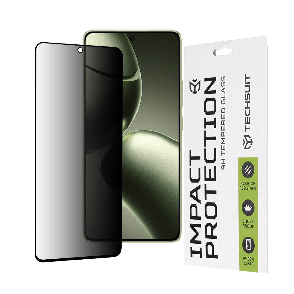 Protector de pantalla Privacy Techsuit para Xiaomi 14T Pro / 14T, vidrio templado, adhesivo completo, 111D