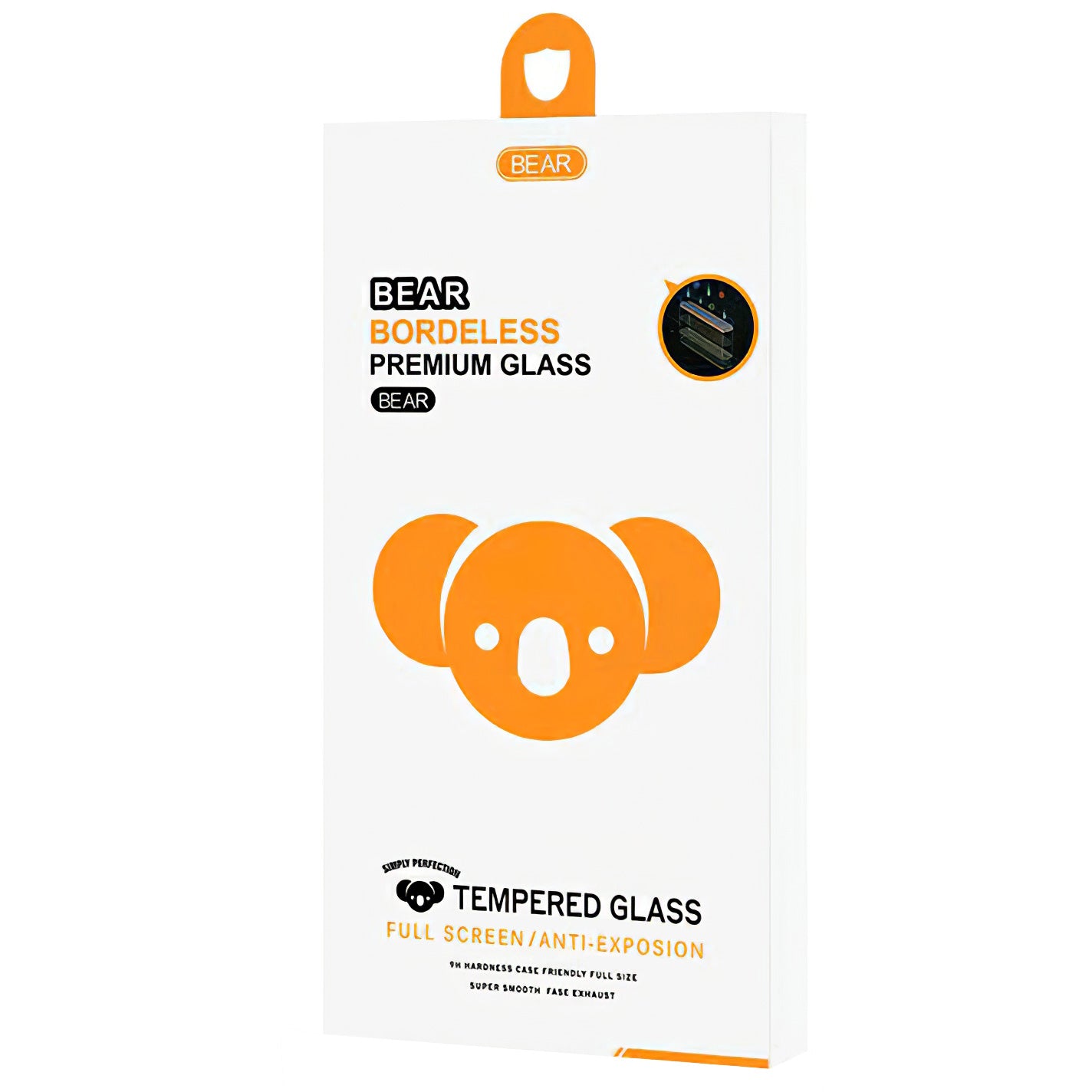 Protector de pantalla Bear Borderless para Apple iPhone 17e / 16e / 14, vidrio templado, adhesivo completo