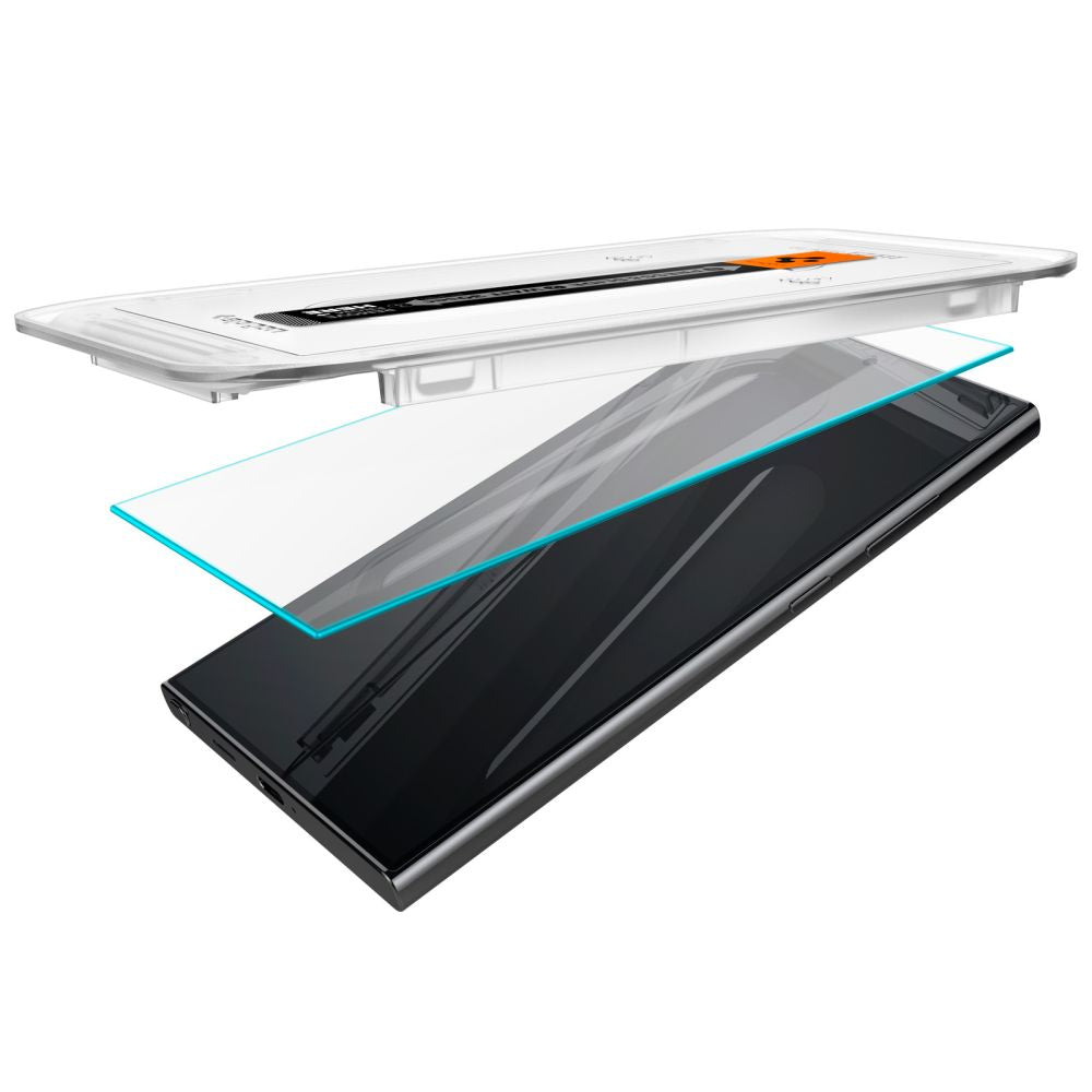 Spigen EZ FIT Protector de Pantalla para Samsung Galaxy S24 Ultra S928, Cristal Protegido, Pegamento Completo, Juego 2 piezas