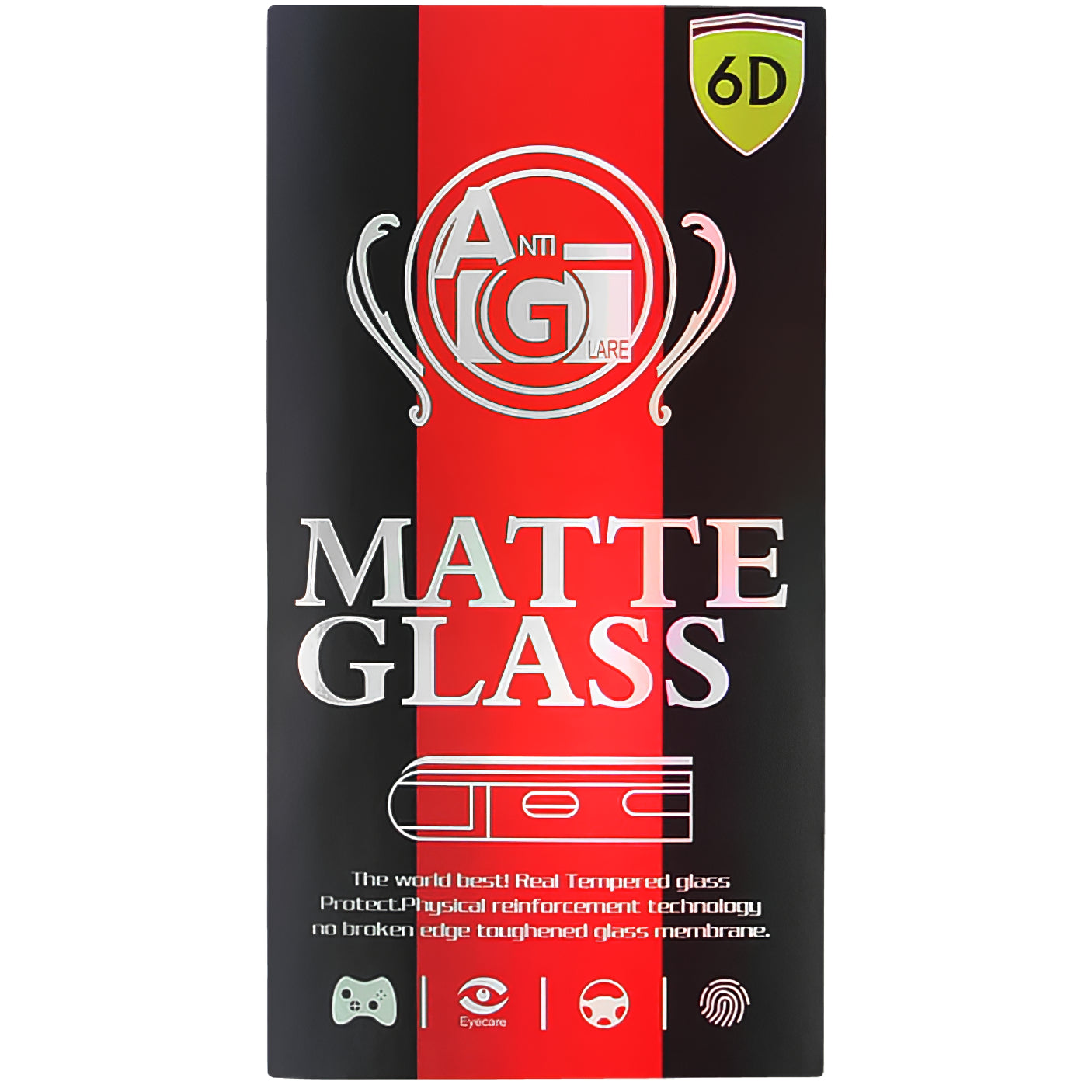 Protector de pantalla mate OEM para Samsung Galaxy A35 5G A356, Glass Shield, Full Glue, 6D, Negro