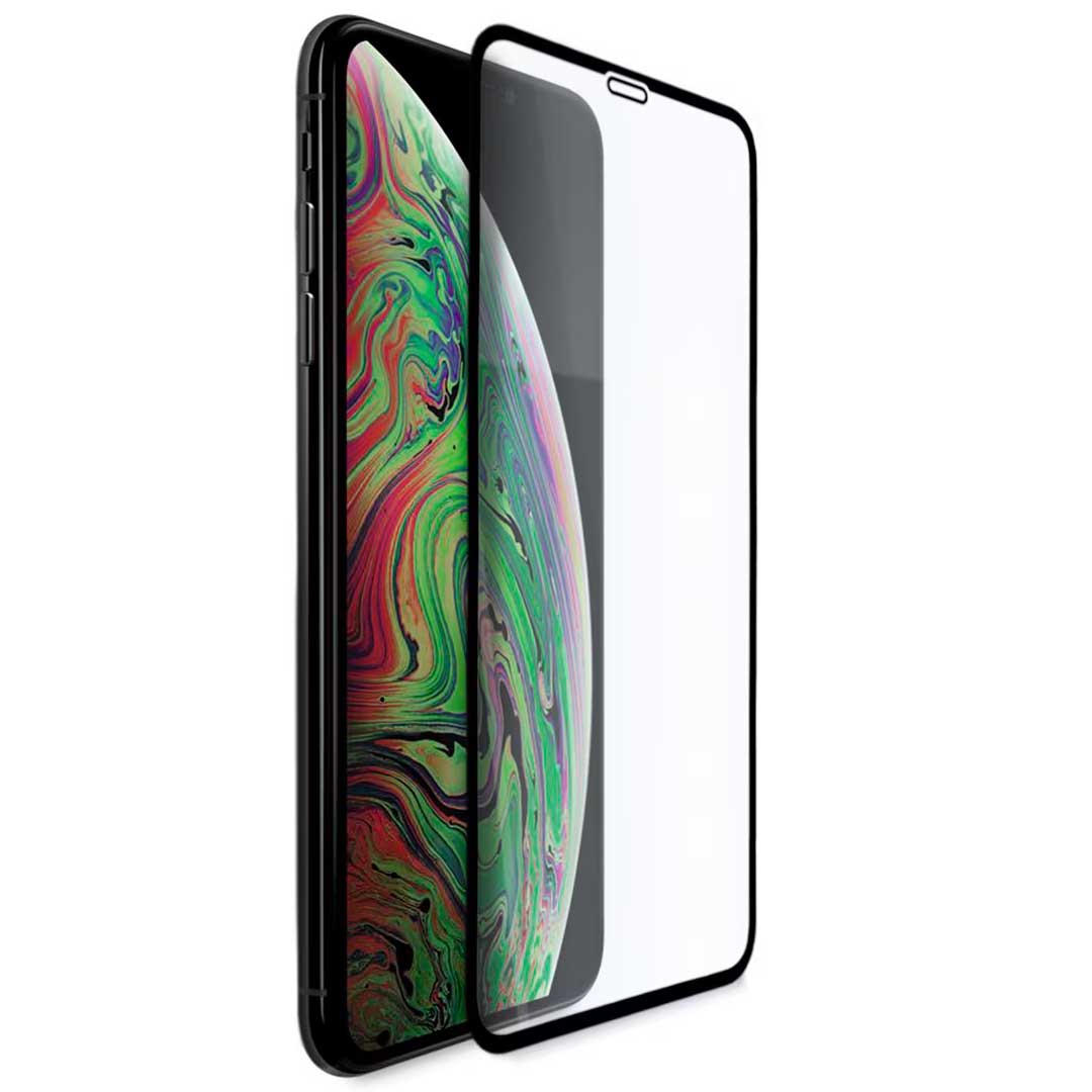 Protector de pantalla Veason PRO para Apple iPhone XS Max, cristal protegido, pegamento completo, 6D, negro