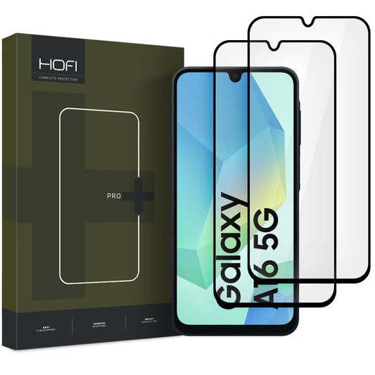 HOFI Glass PRO+ Protector de Pantalla para Samsung Galaxy A16 5G A166 / A16 4G A165, Cristal Protector, Pegamento Completo, Set 2 piezas, 2.5D, Negro