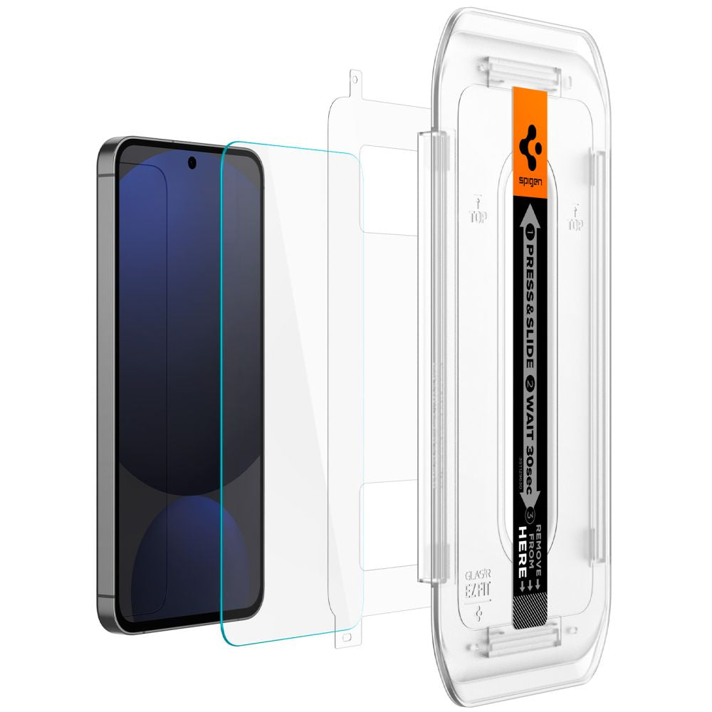 Spigen EZ FIT Protector de Pantalla para Samsung Galaxy S24 FE S721, Cristal Protegido, Pegamento Completo, Set 2 piezas AGL08729