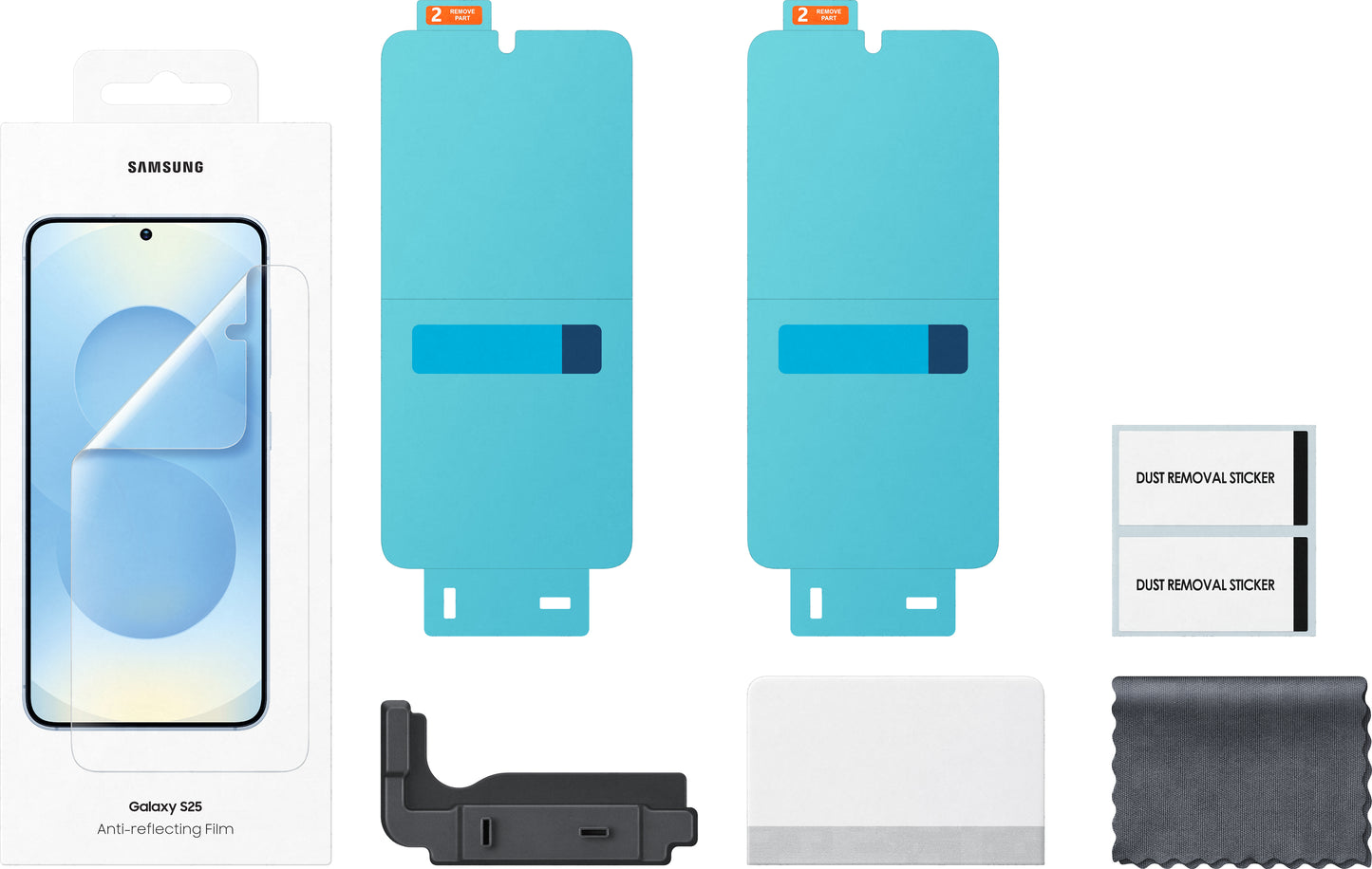 Protector de pantalla Anti-reflejos para Samsung Galaxy S25 S931, Plástico, Set de 2 piezas EF-US931CTEGWW