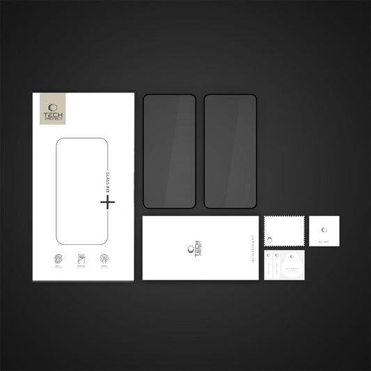 Protector de pantalla Tech-Protect FIT+ para Xiaomi Poco X7 Pro, Cristal Templado, Full Glue, Set de 2 piezas, 2.5D