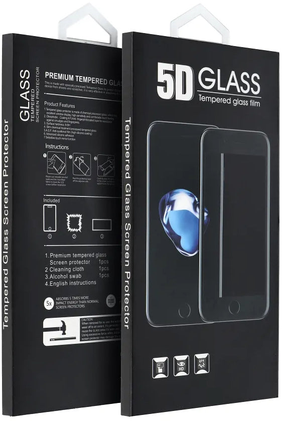 Protector de pantalla OEM para Motorola Edge 60 Fusion / Edge 60, vidrio templado, adhesivo completo, 5D, negro