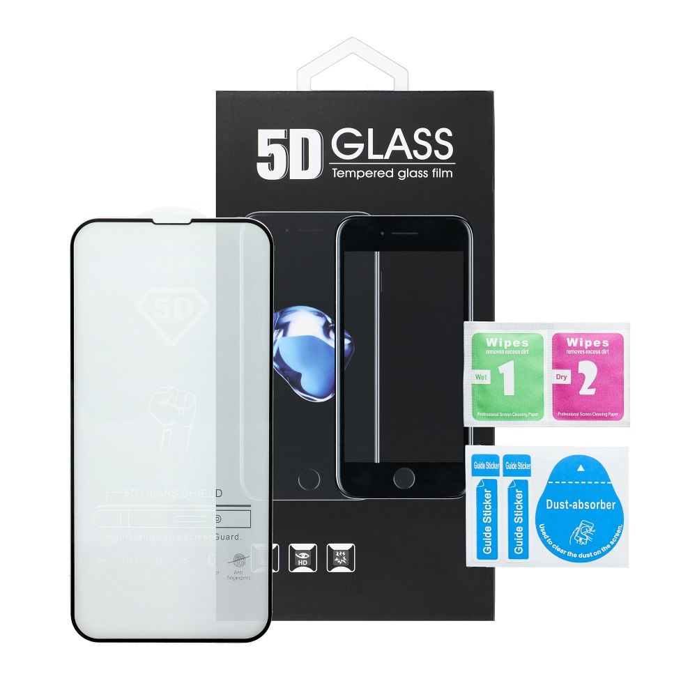Protector de pantalla OEM para Apple iPhone 17 Pro Max, Cristal Templado, Full Glue, 5D, Negro