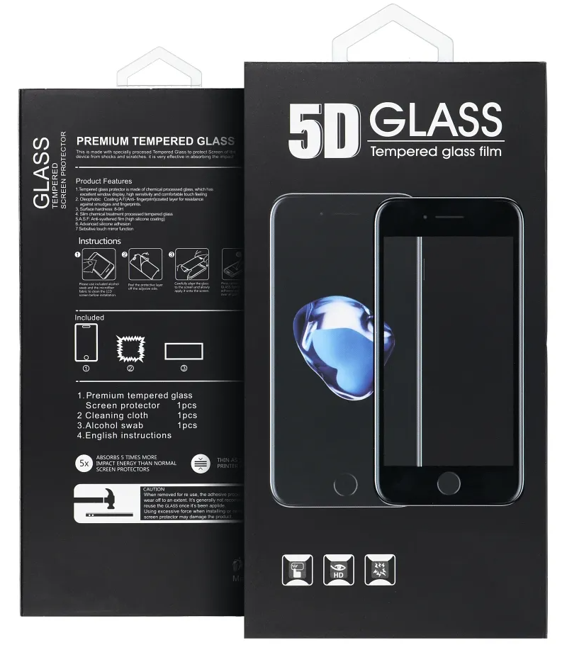Protector de pantalla OEM para Samsung Galaxy A27 5G, vidrio templado, adhesivo completo, 5D, negro