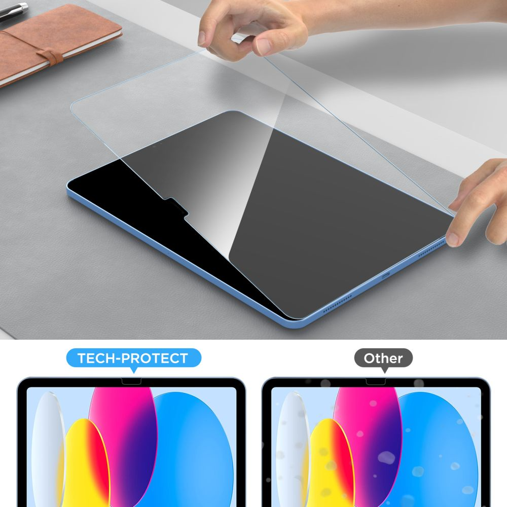 Protector de pantalla Tech-Protect FIT+ para Samsung Galaxy Tab S10 FE+, Cristal Templado, Adhesivo Completo, Set de 2 piezas, 2.5D