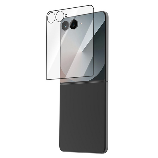 Protector de pantalla exterior Lereach para Samsung Galaxy Z Flip8 F776 / Galaxy Z Flip7 F766, vidrio templado, adhesivo completo, juego de 2 piezas, negro