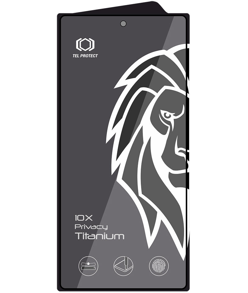Protector de pantalla de privacidad Tel Protect 10X Plus Titanium para Samsung Galaxy S25 Ultra S938, vidrio templado, adhesivo completo