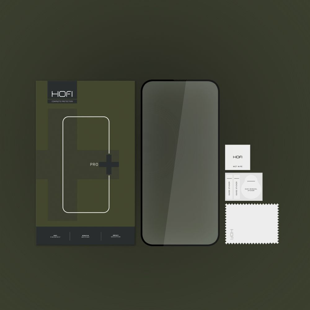 Protector de pantalla HOFI PRO+ para Apple iPhone 15, vidrio templado, adhesivo completo, 2.5D, negro