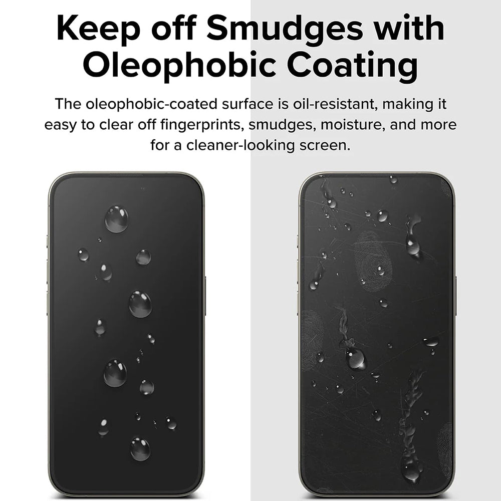 Ringke Easy Slide Screen Protector for Apple iPhone 16 Pro, Full Glue, Full Glue, Set 2 pieces, Black