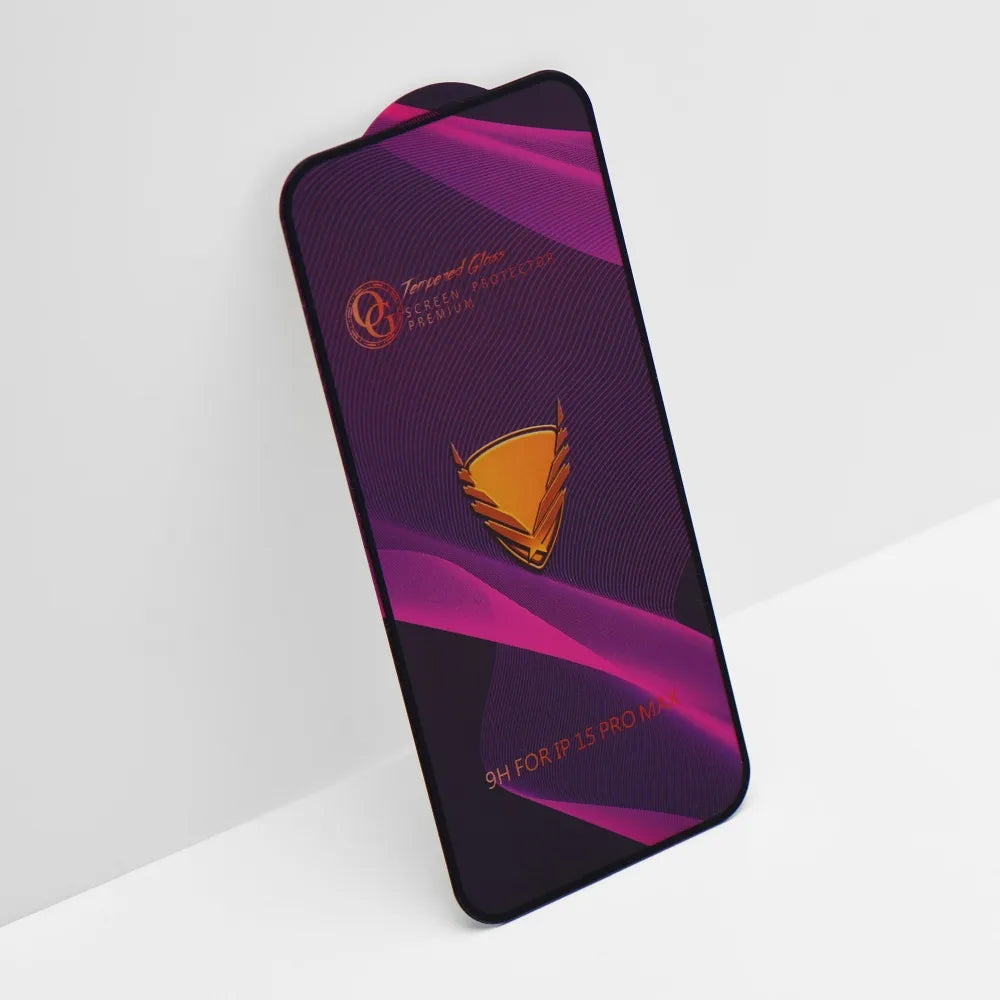 Protector de pantalla OEM OG Premium para Apple iPhone 17 Pro Max, Cristal Templado, Full Glue, Negro