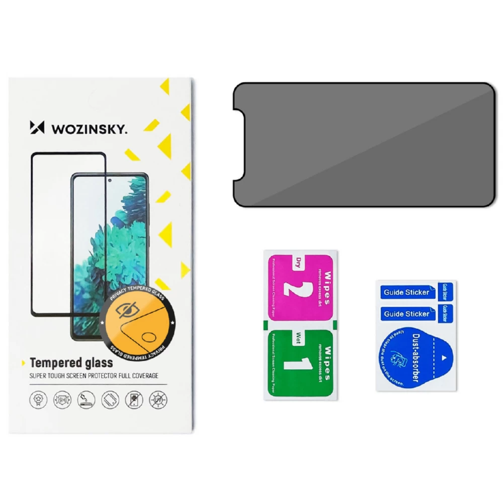 Protector de pantalla Privacy WZK AntiSpy para Apple iPhone 15 Pro, vidrio templado, adhesivo completo