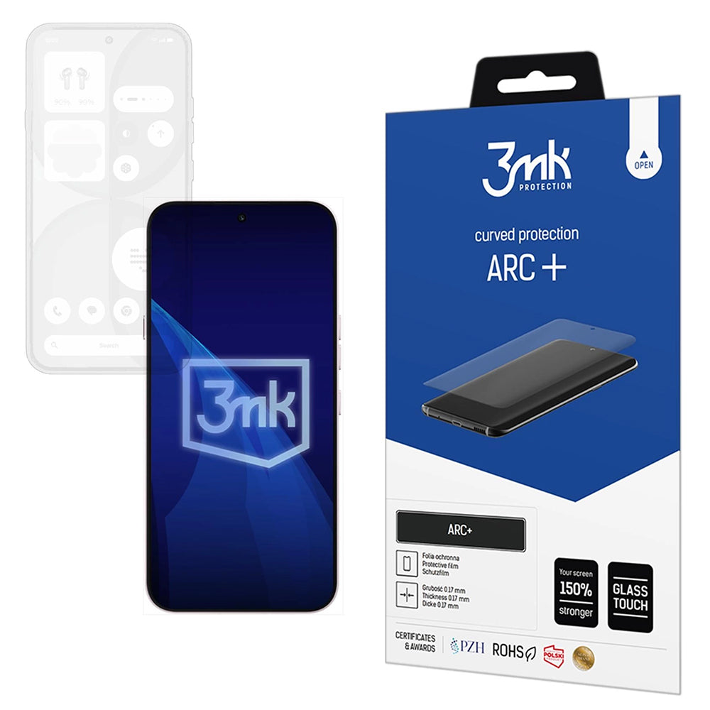 Protector de pantalla 3MK ARC+ para Nothing Phone (4a), plástico