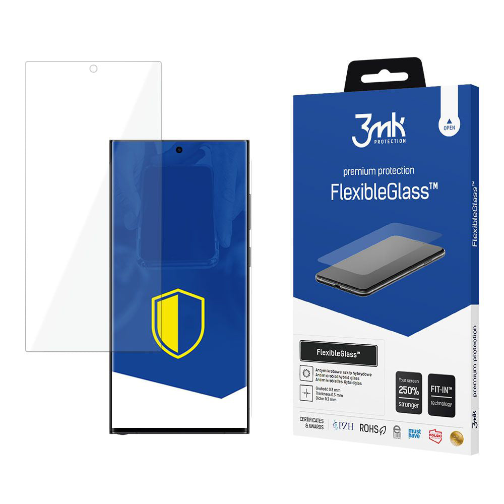 Protector de pantalla 3MK FlexibleGlass para Samsung Galaxy S24 Ultra S928, Vidrio Flexible, Pegamento Completo