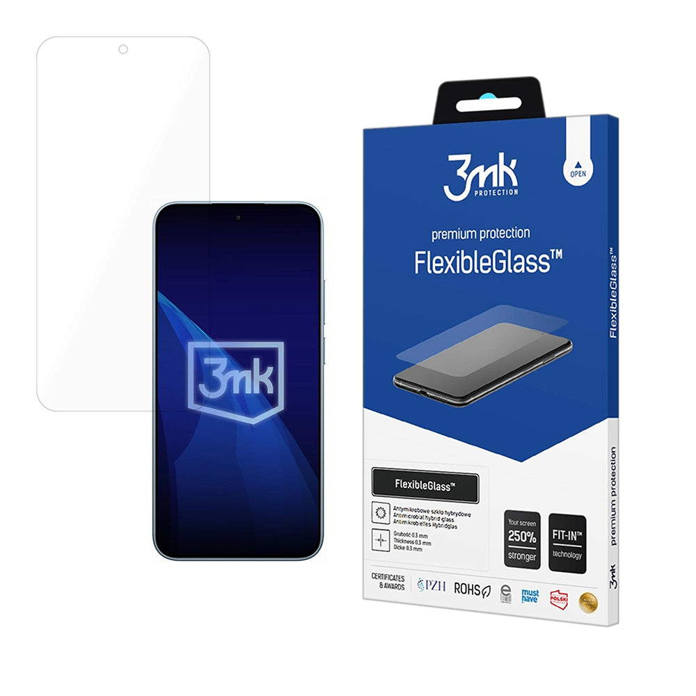 Protector de pantalla 3MK FlexibleGlass para Xiaomi Redmi Note 15 Pro 5G, Cristal Flexible, Full Glue, Transparente