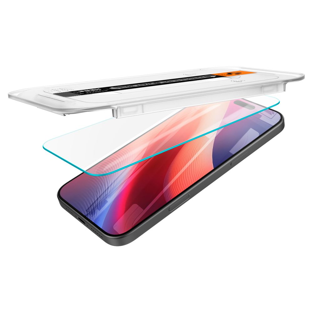 Protector de pantalla Spigen GlastR EZ FIT para Apple iPhone 17 Pro / 17 / 16 Pro, Cristal Templado, Adhesivo Completo, Set de 2 piezas
