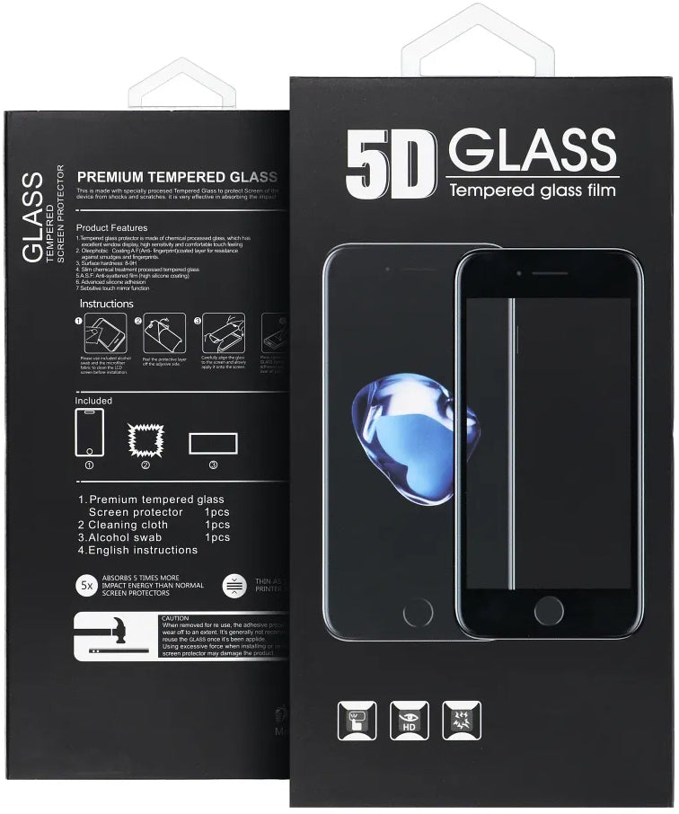 Protector de pantalla OEM para Motorola Edge 60 Fusion / Edge 60, vidrio templado, adhesivo completo, 5D, negro