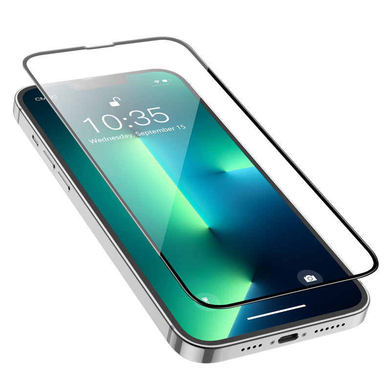 Protector de pantalla HOCO G16 para Apple iPhone 17e / 16e / 14 / 13 Pro, Cristal Templado, Full Glue, 5D, Negro.