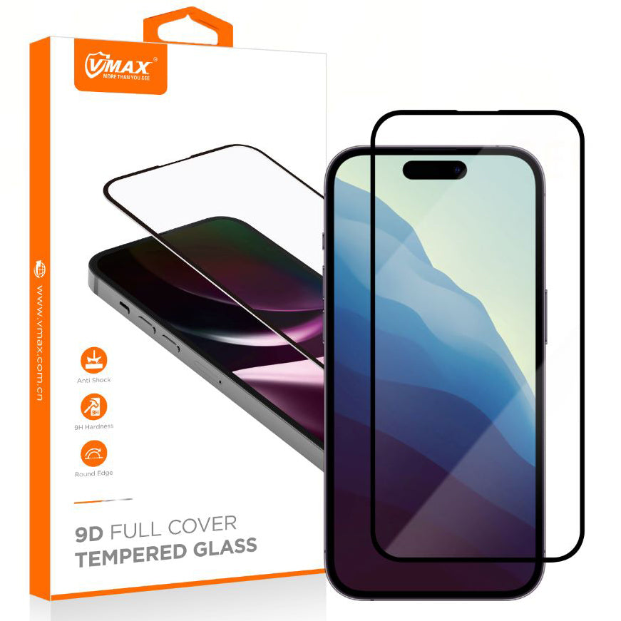 Protector de pantalla Vmax para Samsung Galaxy S24+ S926, Cristal Templado, Full Glue, 9D, Negro
