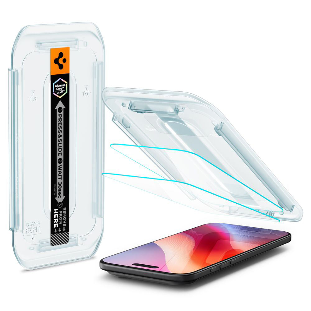 Protector de pantalla Spigen GlastR EZ FIT para Apple iPhone 17 Air, Cristal Templado, Full Glue, Set de 2 piezas