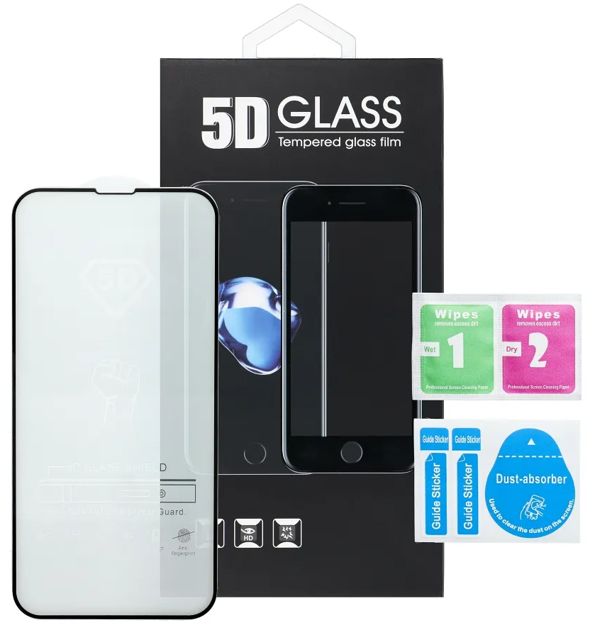 Protector de pantalla OEM para Samsung Galaxy A37 5G, vidrio templado, adhesivo completo, 5D, negro