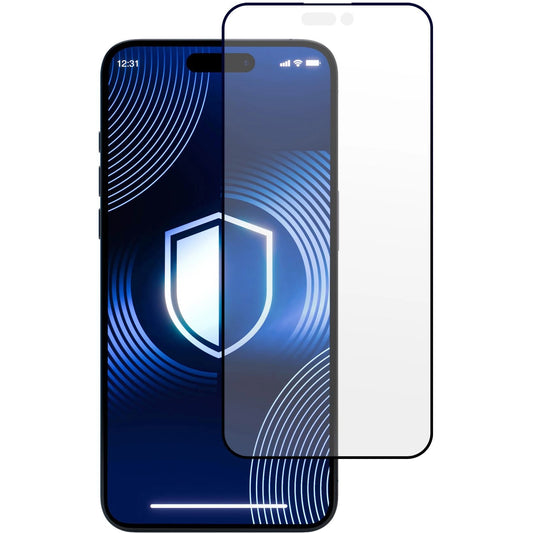 Protector de pantalla 3MK HardGlass Matt Max para Apple iPhone 16 Pro, protección de cristal, pegamento completo, negro
