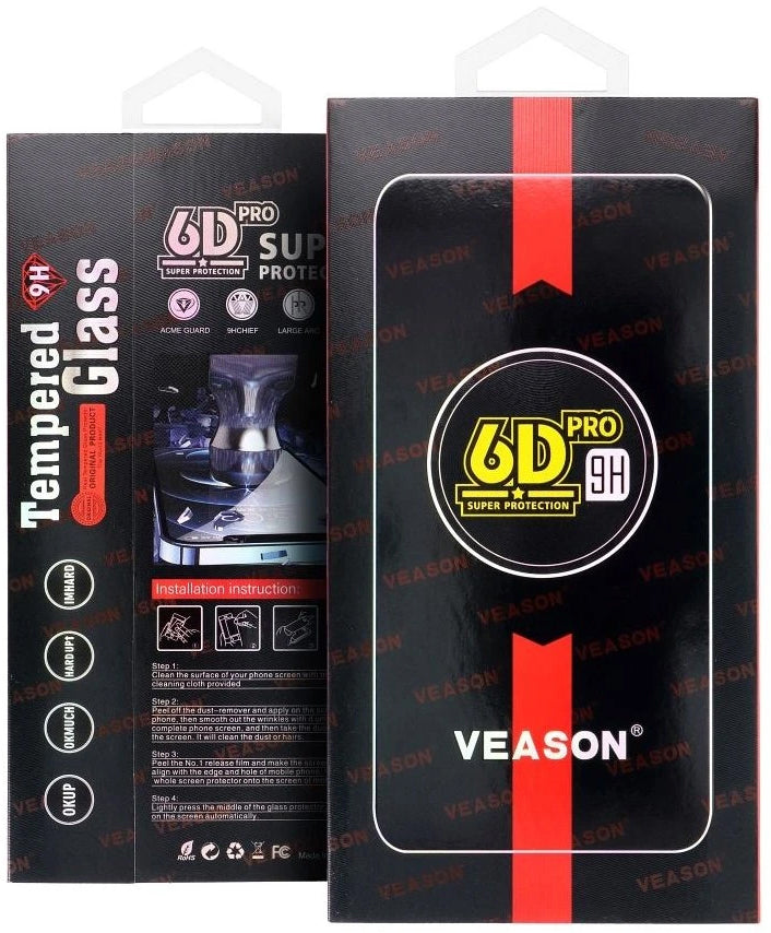 Protector de pantalla Veason PRO para Motorola Moto E32s / E22s / E32 / G22, vidrio templado, adhesivo completo, 6D, negro