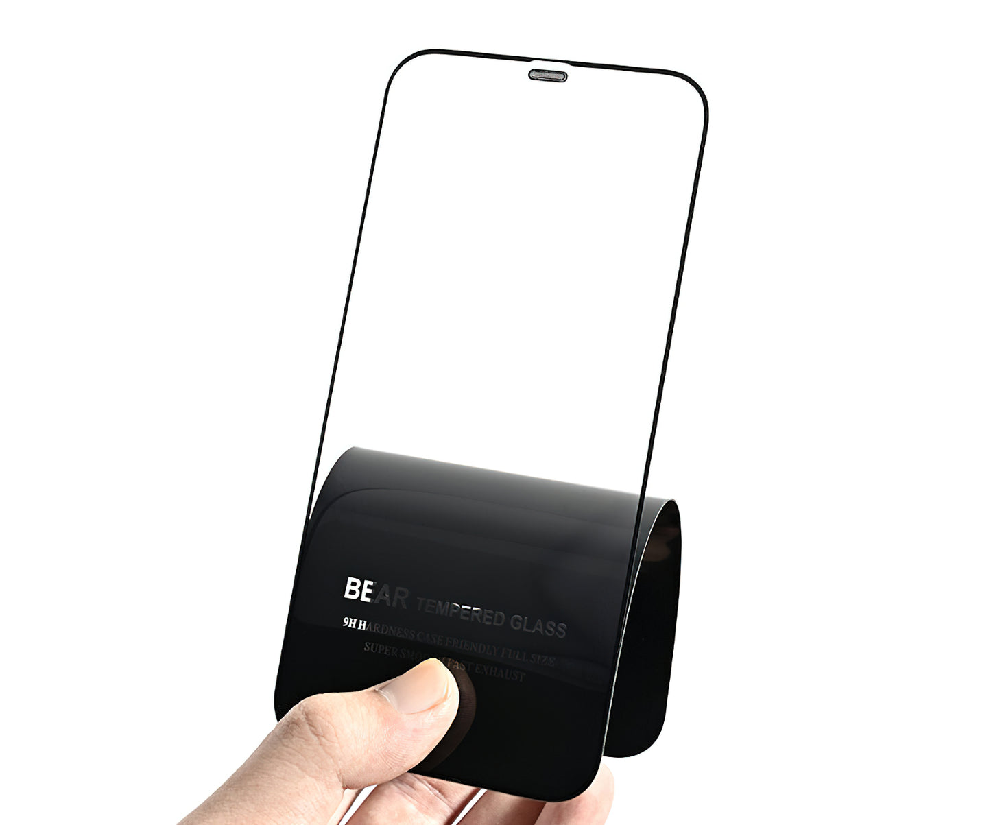 Protector de pantalla Bear HD para Apple iPhone 14 Pro Max, vidrio templado, adhesivo completo, negro