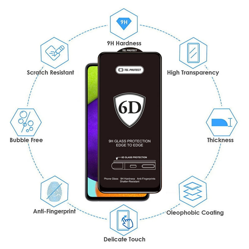 Protector de pantalla OEM para Samsung Galaxy S26 Plus S947, vidrio templado, adhesivo completo, 6D, negro