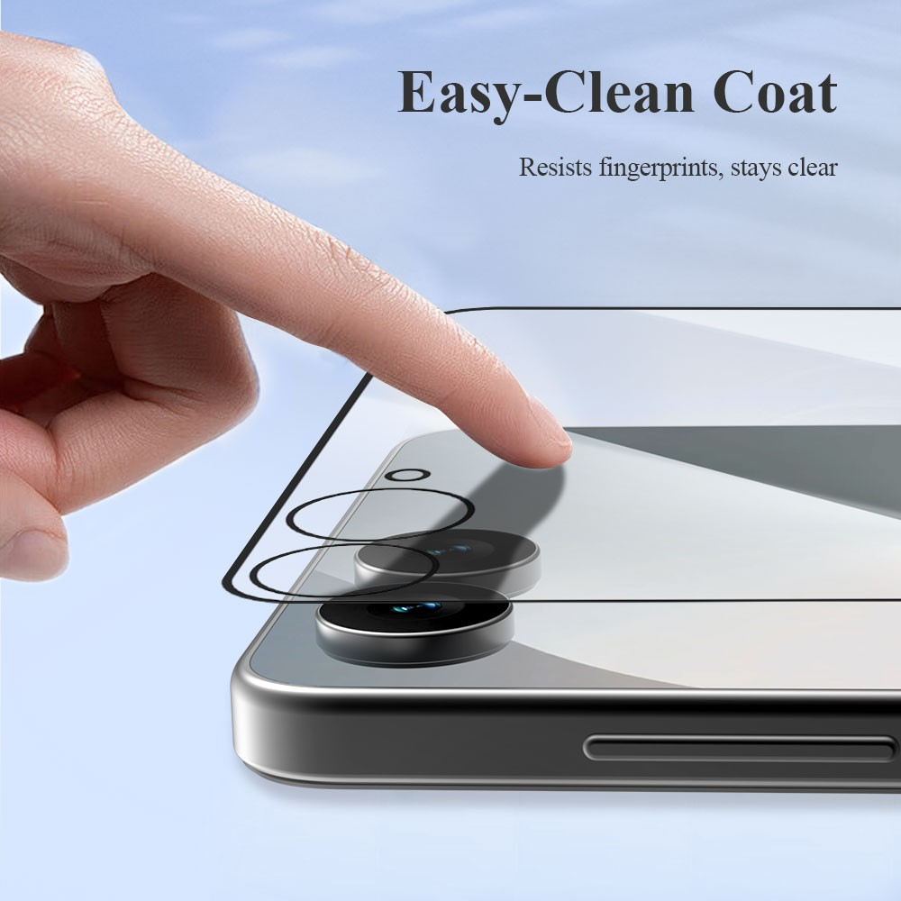 Protector de pantalla exterior Lereach para Samsung Galaxy Z Flip8 F776 / Galaxy Z Flip7 F766, vidrio templado, adhesivo completo, juego de 2 piezas, negro