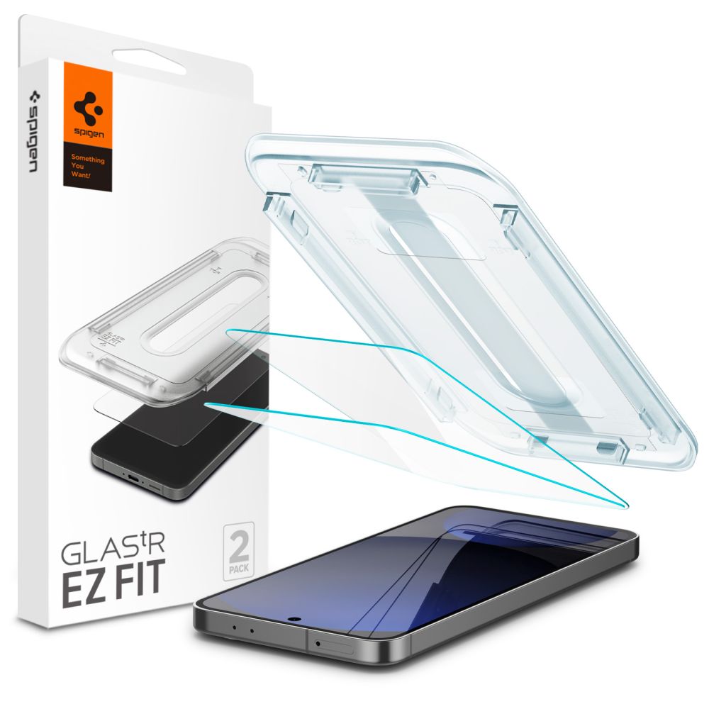 Spigen EZ FIT Protector de Pantalla para Samsung Galaxy S24 FE S721, Cristal Protegido, Pegamento Completo, Set 2 piezas AGL08729