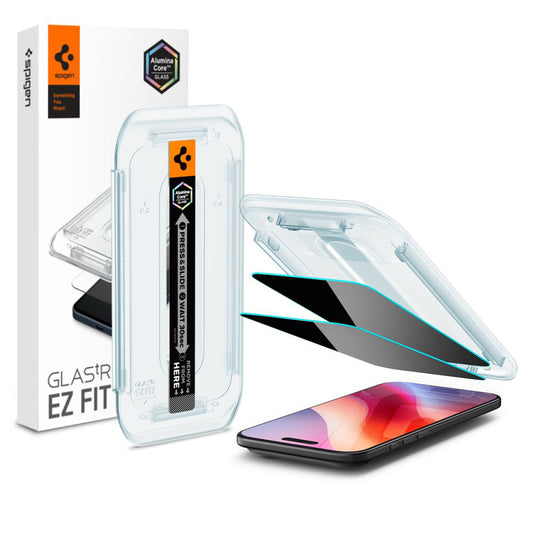 Protector de pantalla Privacy Spigen GlastR EZ FIT para Apple iPhone 17 Air, Cristal Templado, Full Glue, Set de 2 piezas