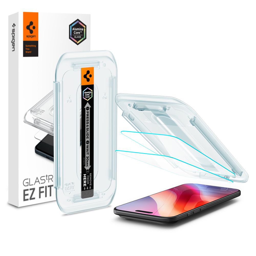 Protector de pantalla Spigen GlastR EZ FIT para Apple iPhone 17 Air, Cristal Templado, Full Glue, Set de 2 piezas