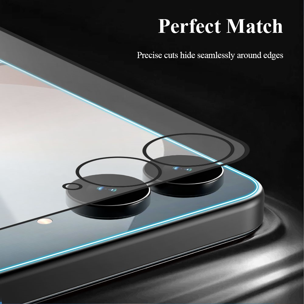 Protector de pantalla exterior Lereach para Samsung Galaxy Z Flip8 F776 / Galaxy Z Flip7 F766, vidrio templado, adhesivo completo, juego de 2 piezas, negro