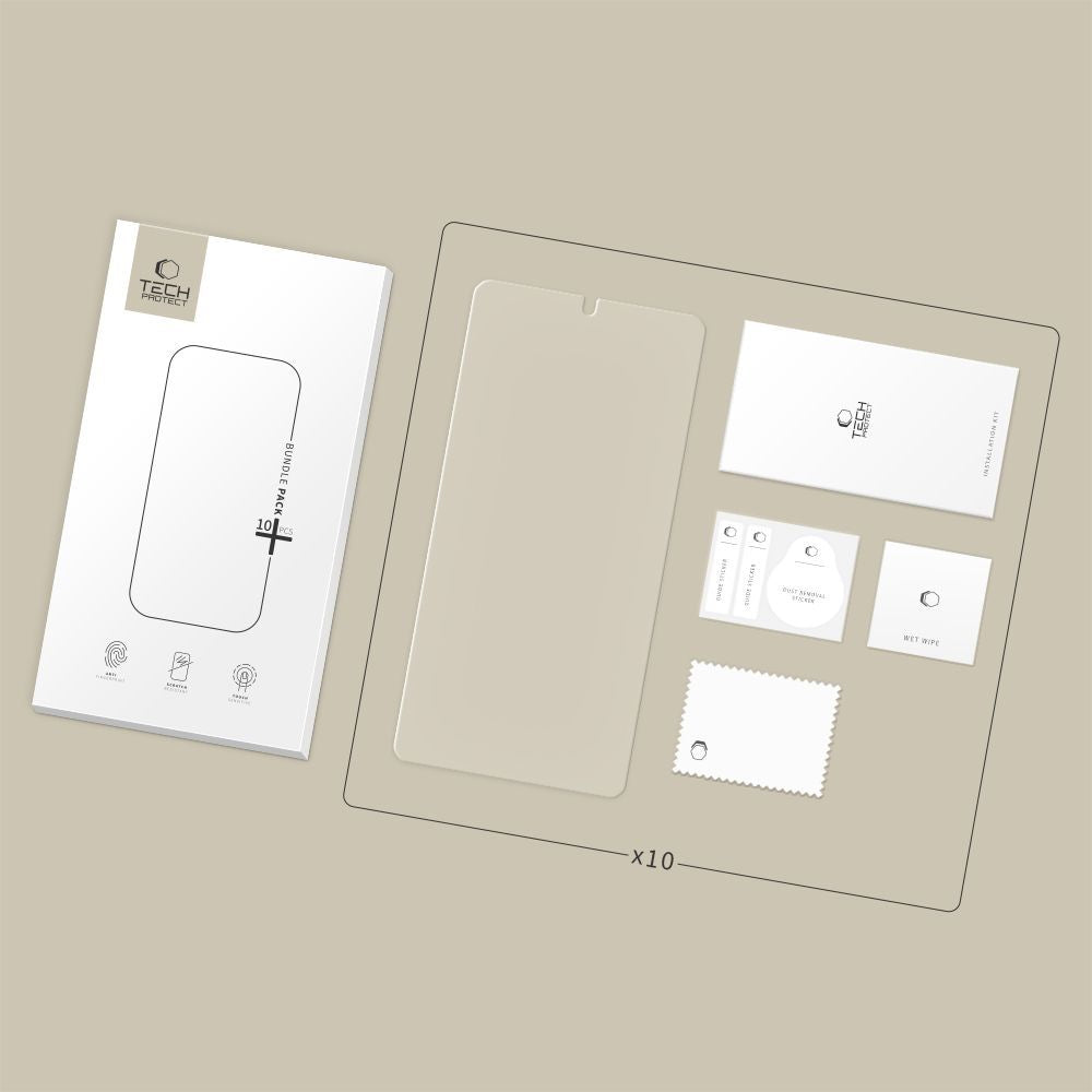 Tech-Protect Screen Protector for Samsung Galaxy S26 Ultra S948, Tempered Glass, Full Glue, Set of 10 Pieces