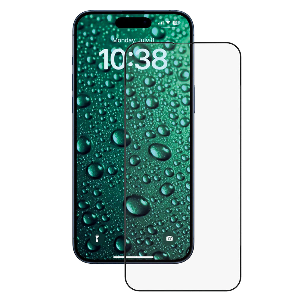 Protector de pantalla Anank 3X Reforzado Invisible para Apple iPhone 16 Pro, Vidrio Templado, Pegamento Completo, 3D, Negro