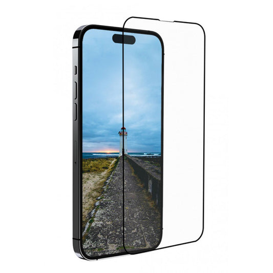 Protector de pantalla Anank 3X Reforzado para Apple iPhone 15 Pro Max, Vidrio Templado, Pegamento Completo, 3D, Negro