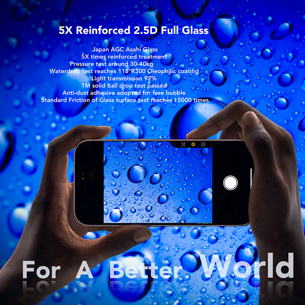 Protector de pantalla Anank para Apple iPhone 17 Pro, Cristal Templado, Full Glue, 2.5D, Negro