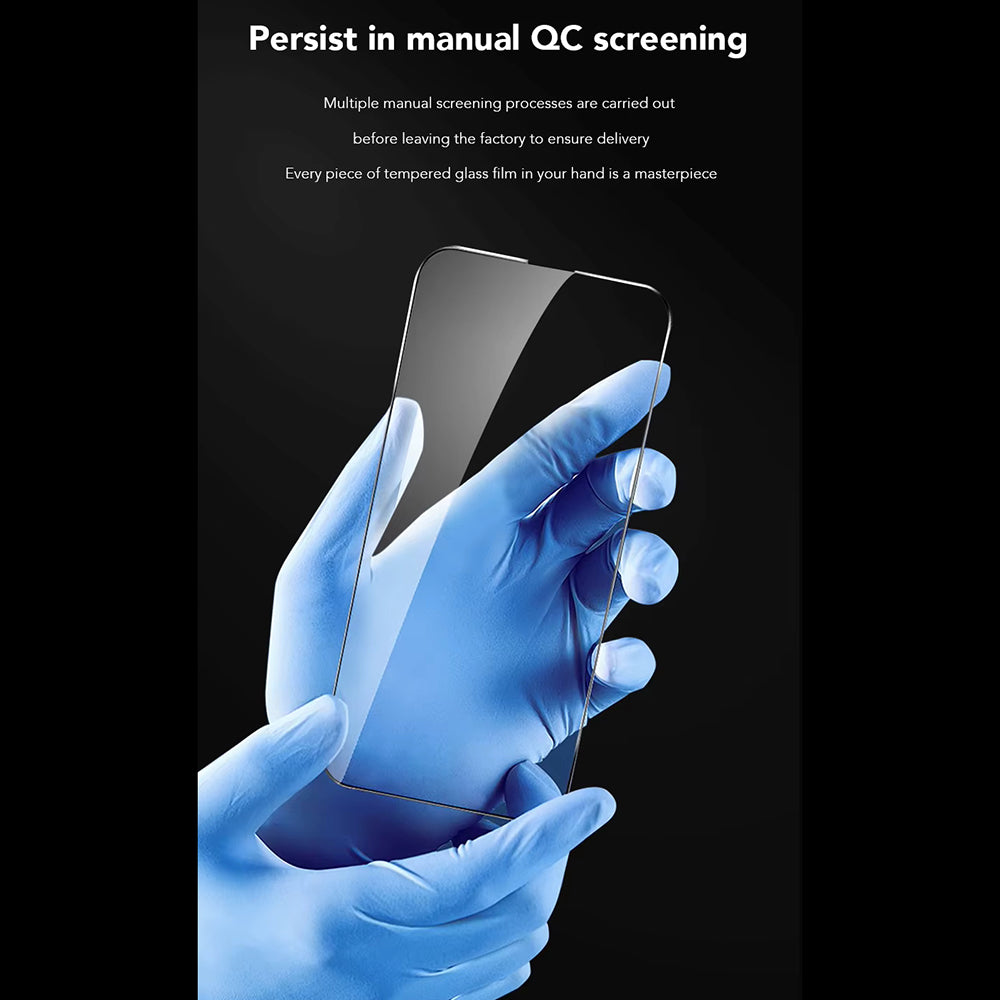 Protector de pantalla Anti Luz Azul Anank 3X Reforzado para Apple iPhone 16 Pro Max, Vidrio Templado, Pegamento Completo, 2.5D, Negro