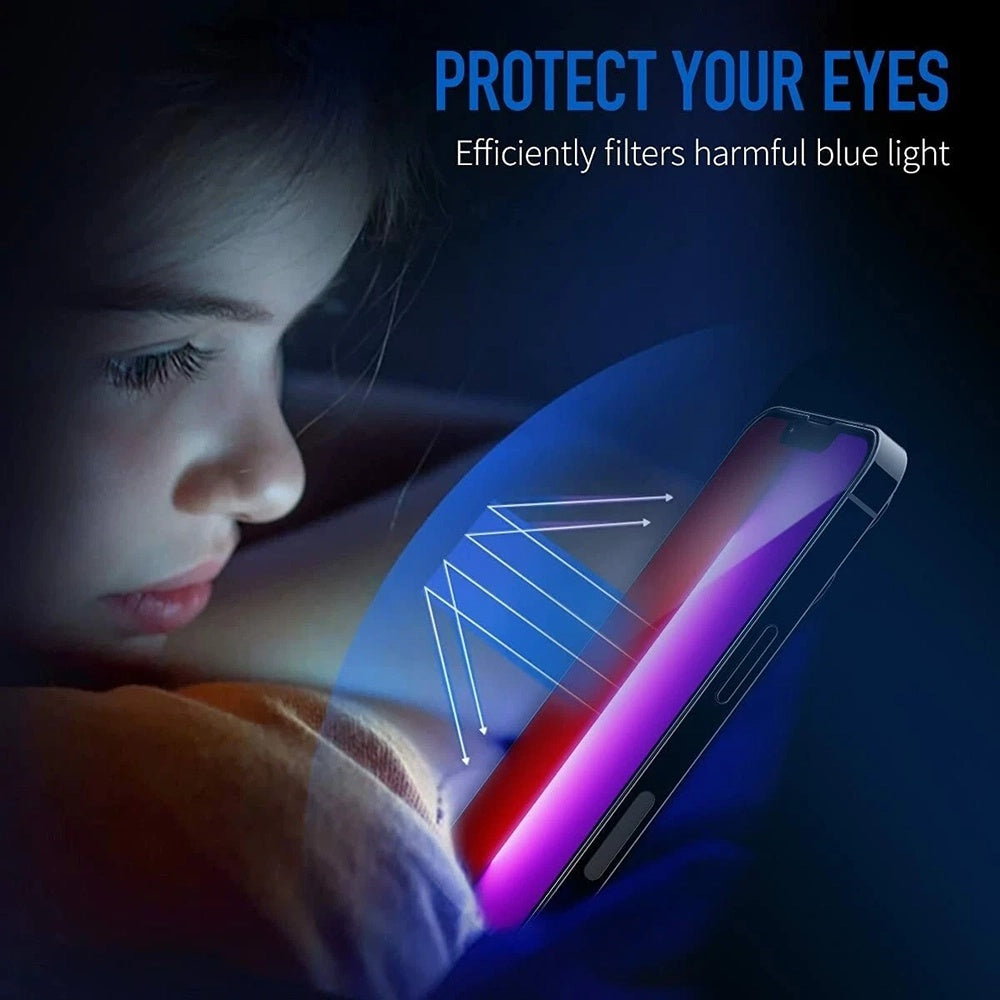 Protector de pantalla Anti Blue Light Anank 5X Reforzado para Apple iPhone 17, Cristal Templado, Full Glue, 2.5D, Negro.