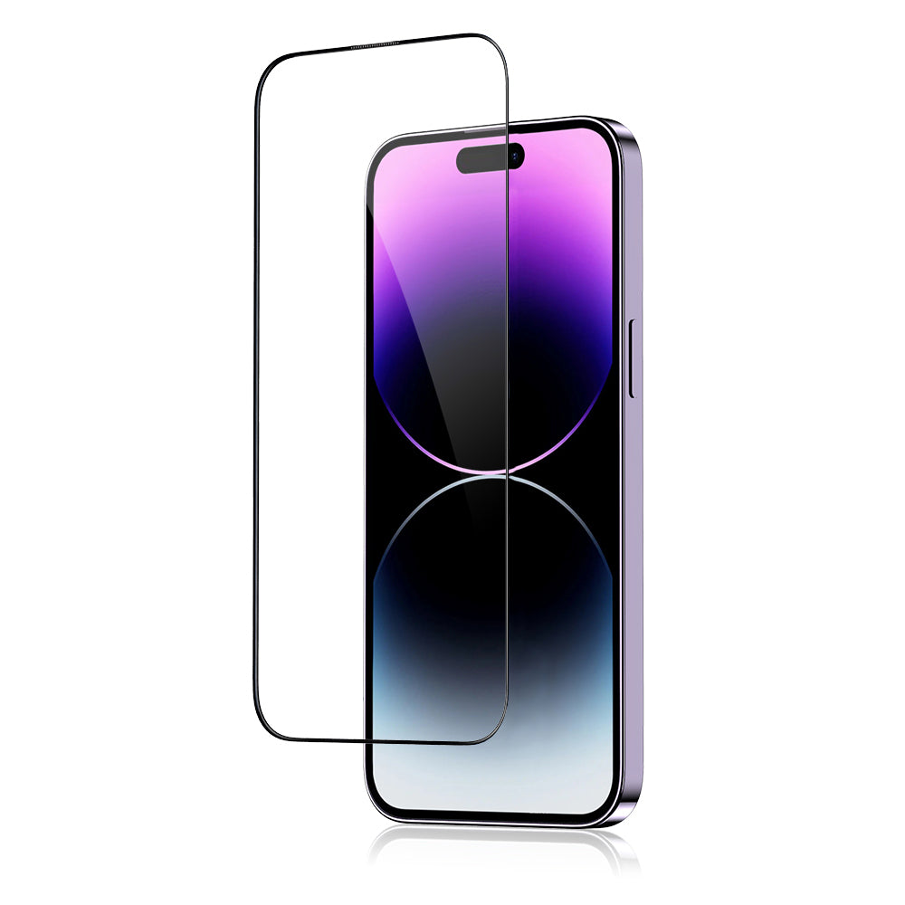 Protector de pantalla Blueo Anti-Rotura para Apple iPhone 15 Pro Max, Vidrio Templado, Pegamento Completo, Negro