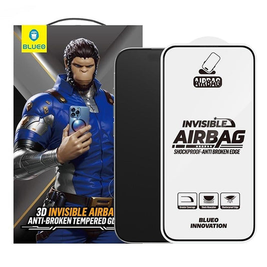 Blueo Anti-Broken Screen Protector for Apple iPhone 17 Air, Tempered Glass, Full Glue, Black