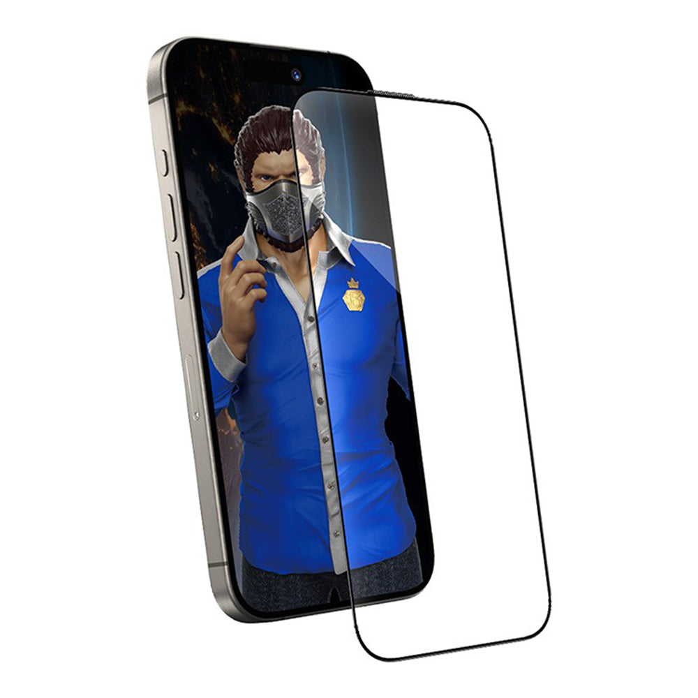 Protector de pantalla Blueo Anti-Dust HD Applicator Pro para Apple iPhone 16 Pro Max, Vidrio templado, Pegamento completo, Negro