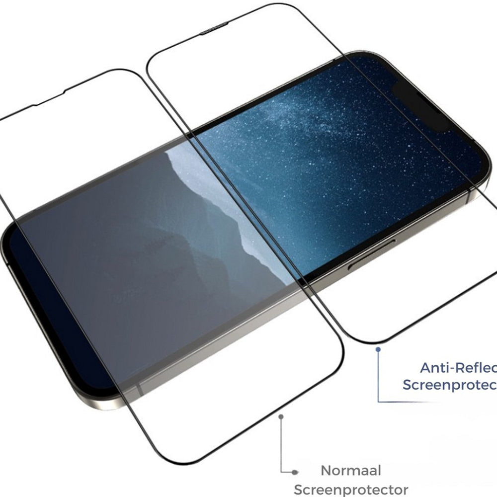 Protector de pantalla Blueo Anti-Reflective HD Applicator Pro para Apple iPhone 14 Pro, vidrio templado, adhesivo completo, negro